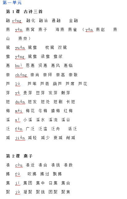 三年级语文下册全册生字组词下载