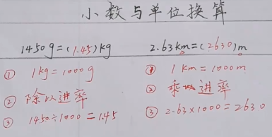 四年级数学下册小数与单位换算视频课