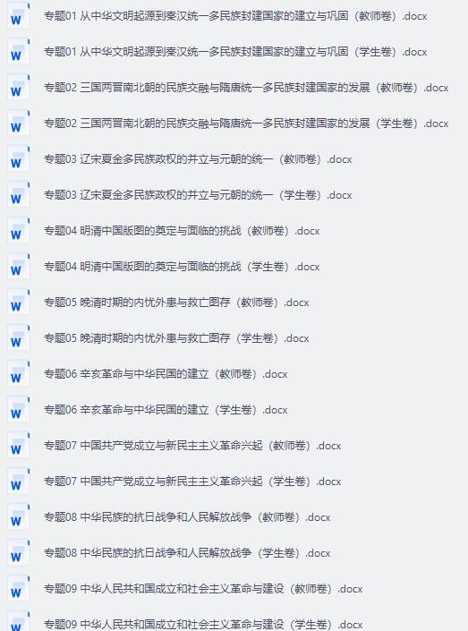 十年（2014-2024）高考历史真题分项汇编（全国通用）