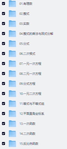 初中数学全套视频讲解分析课程