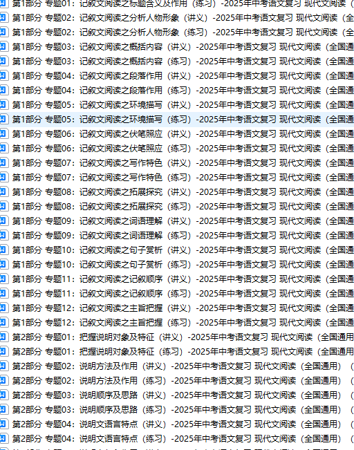 2025年中考语文总复习现代文阅读